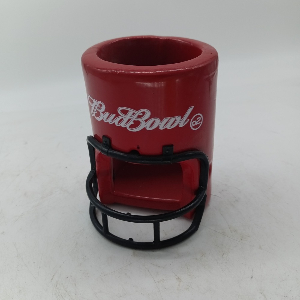 Vintage Budweiser Bud Bowl II Football Helmet Can Cooler Red Foam Koozie a9